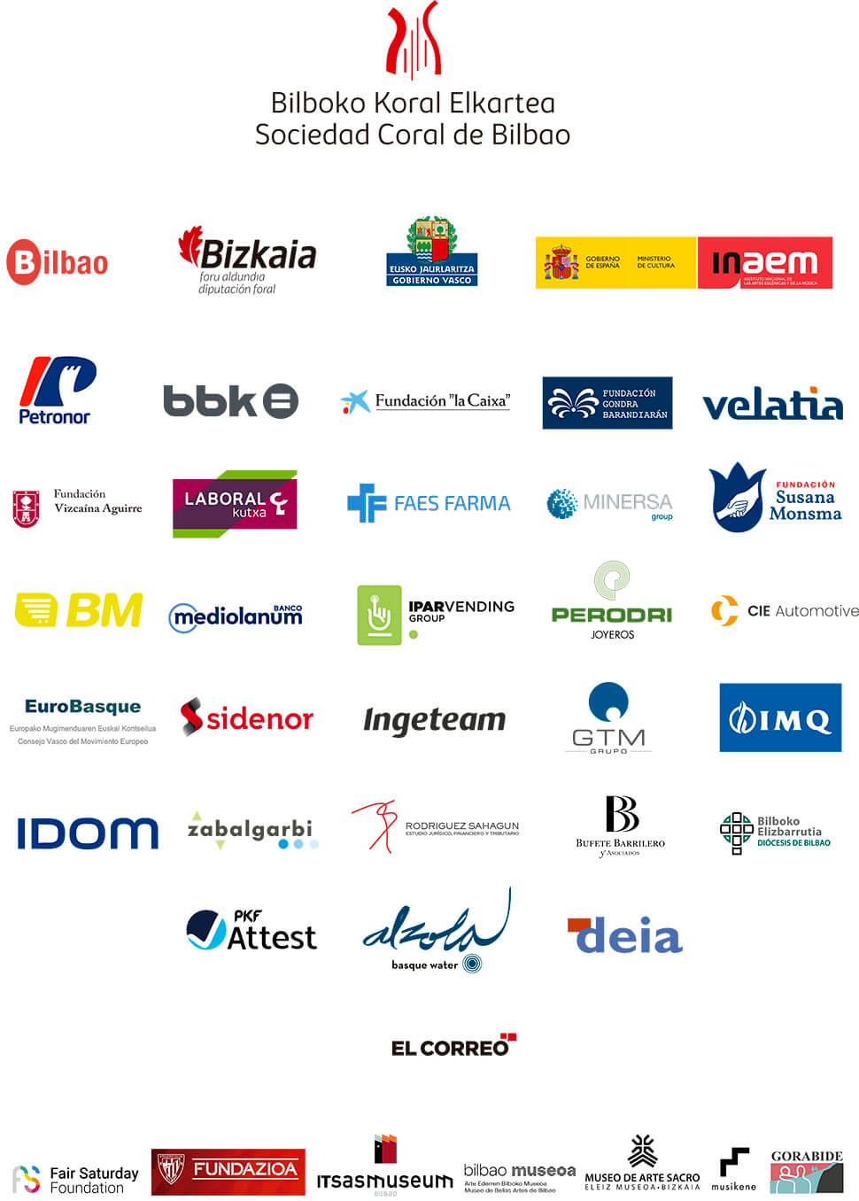 Patrocinadores de la Coral de Bilbao 2025